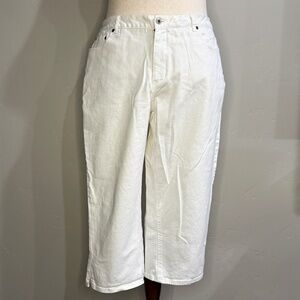 Coldwater Creek Plus Size White Denim Capri Pants - 18W